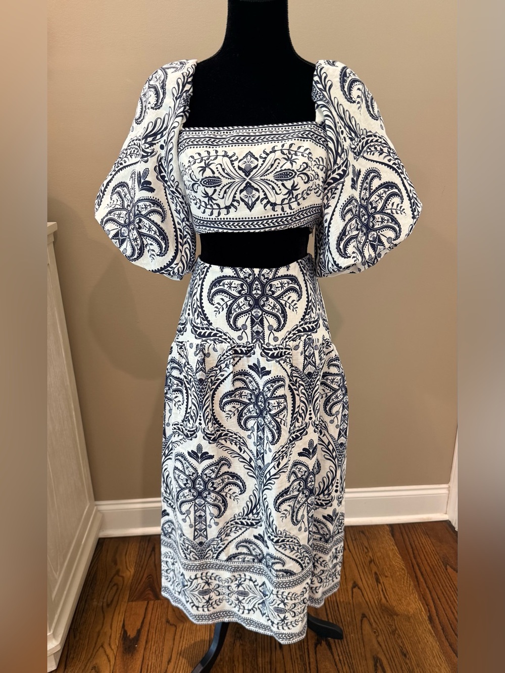 Women’s FARM RIO linen tropical cameo printed top & midi skirt- Size XS/S - Picture 4 of 13